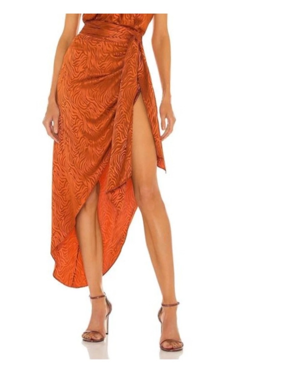 NWT Ronny Kobo Silk Tiger Asymmetric Wrap Skirt S